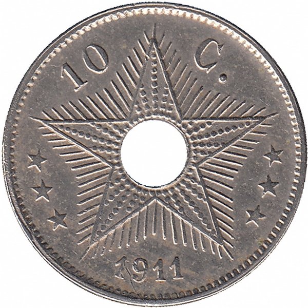 Бельгийское Конго 10 сантимов 1911 год