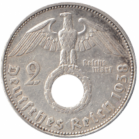Германия (Третий Рейх) 2 рейхсмарки 1938 год (E)