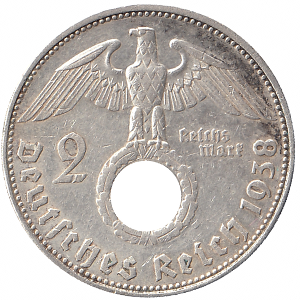 Германия (Третий Рейх) 2 рейхсмарки 1938 год (E)