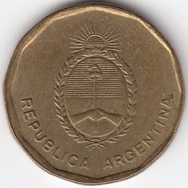 Аргентина 10 сентаво 1987 год