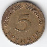 ФРГ 5 пфеннигов 1950 год (F)