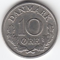 Дания 10 эре 1971 год