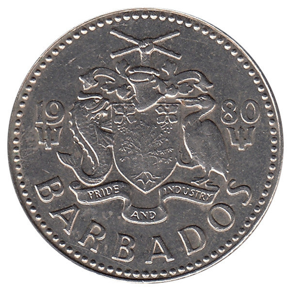 Барбадос 25 центов 1980 год