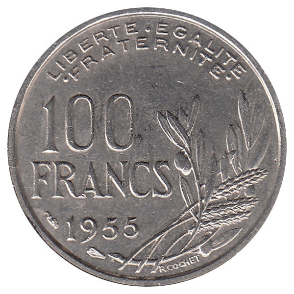 Франция 100 франков 1955 год