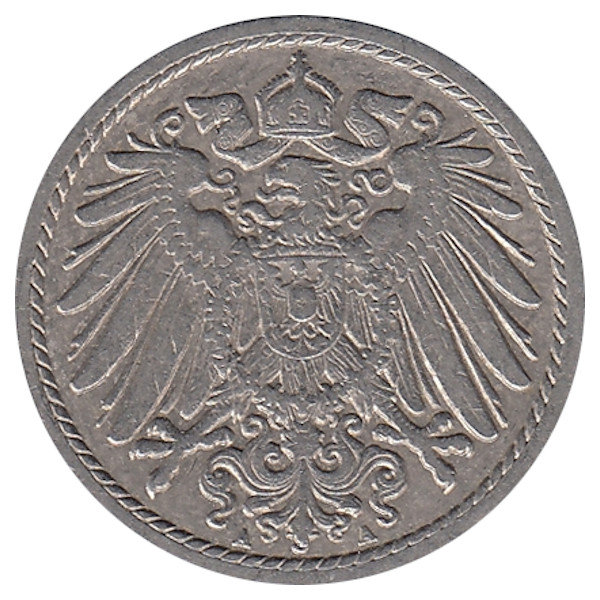 Германия 5 пфеннигов 1910 год (А)