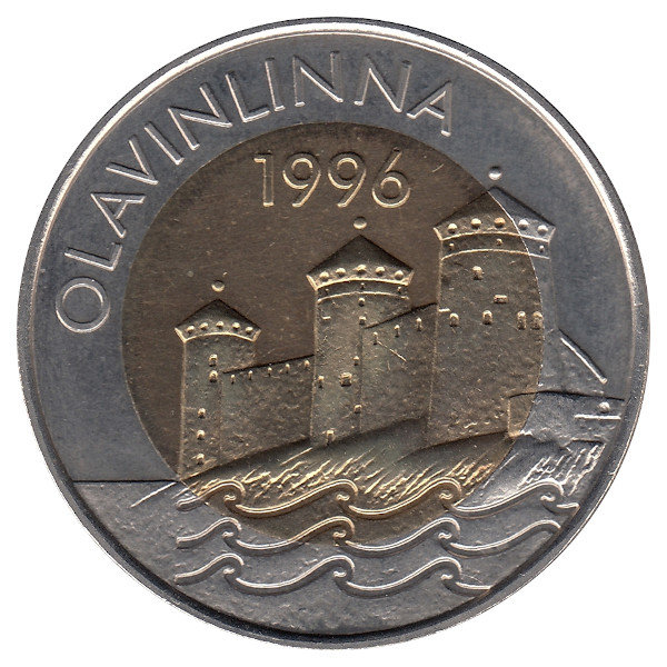 Финляндия 5 евро 1996 год (Крепость Олавинлинна)
