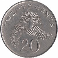 Сингапур 20 центов 1996 год