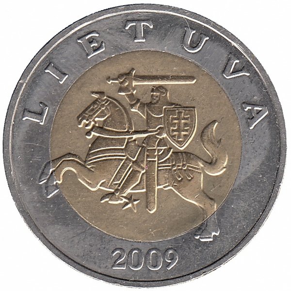 Литва 5 лит 2009 год (aUNC)