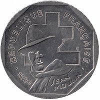 Франция 2 франка 1993 год (XF)