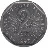 Франция 2 франка 1993 год (XF)