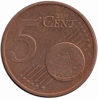 Германия 5 евроцентов 2010 год (F)
