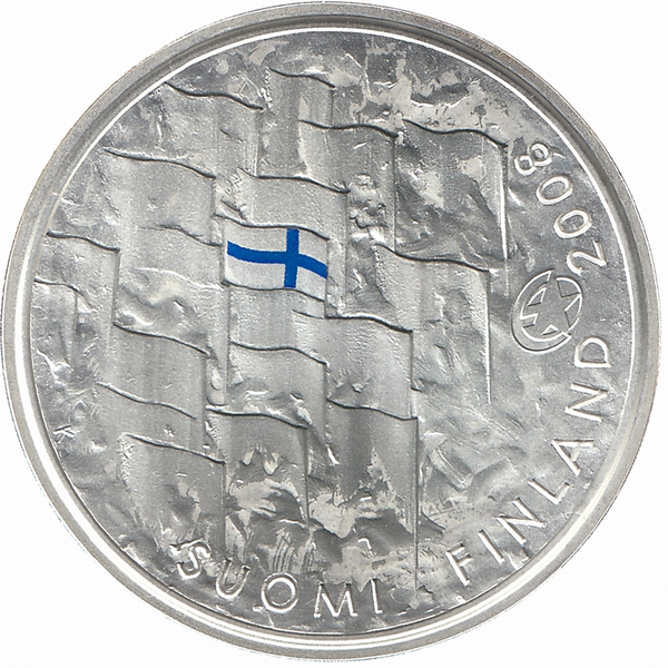 Финляндия 10 евро 2008 год (Флаг Финляндии)