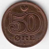 Дания 50 эре 1995 год