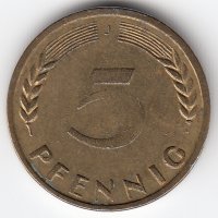 ФРГ 5 пфеннигов 1950 год (J)
