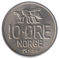 Норвегия 10 эре 1964 год