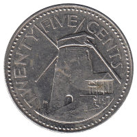 Барбадос 25 центов 1987 год