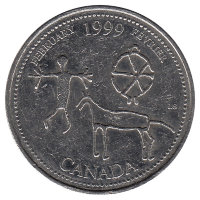 Канада 25 центов 1999 год