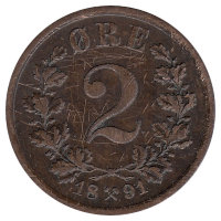 Норвегия 2 эре 1891 год
