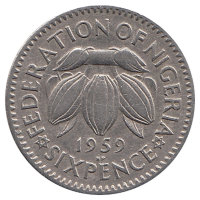 Нигерия 6 пенсов 1959 год