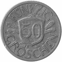 Австрия 50 грошей 1946 год