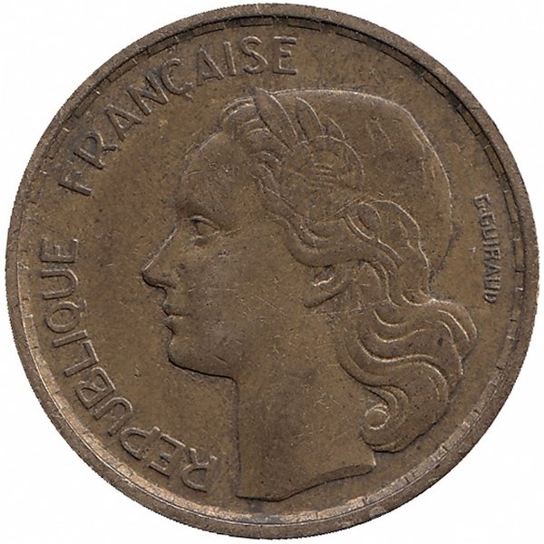 Франция 20 франков 1950 год «G.GUIRAUD» 4 пера