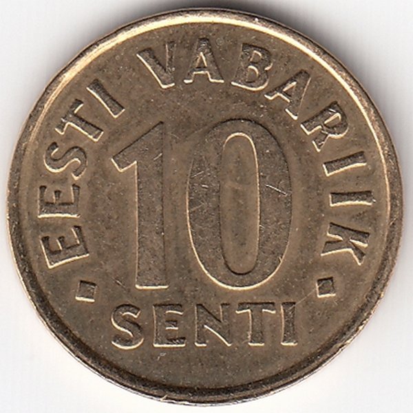 Эстония 10 сентов 2002 год