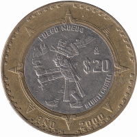 Мексика 20 песо 2000 год (Шиутекутли)