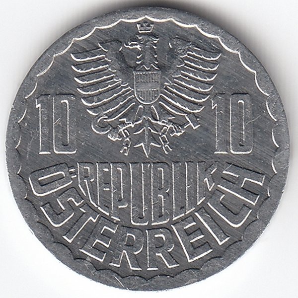 Австрия 10 грошей 1987 год