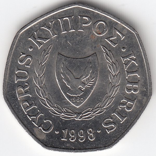 Кипр 50 центов 1998 год