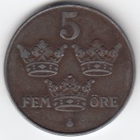 Швеция 5 эре 1949 год