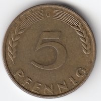 ФРГ 5 пфеннигов 1950 год (G)