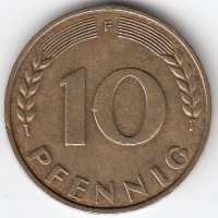 ФРГ 10 пфеннигов 1949 год (F)