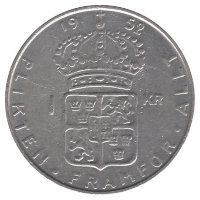 Швеция 1 крона 1952 год