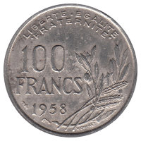Франция 100 франков 1958 год