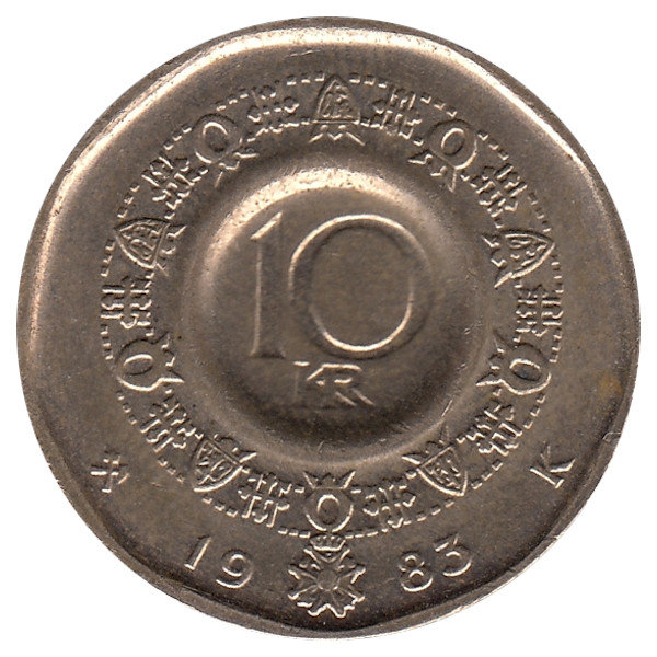 Норвегия 10 крон 1983 год