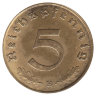 Германия (Третий Рейх) 5 рейхспфеннигов 1939 год (B)