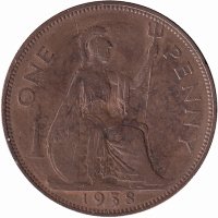 Великобритания 1 пенни 1938 год