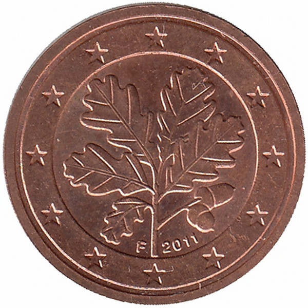 Германия 2 евроцента 2011 год (F)