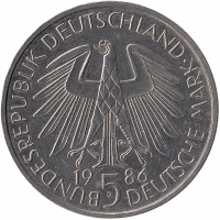 ФРГ 5 марок 1986 год (Гейдельберский университет)