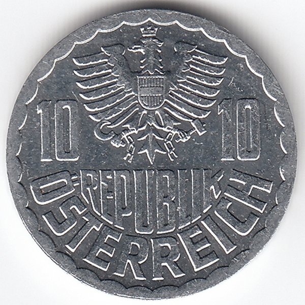 Австрия 10 грошей 1988 год