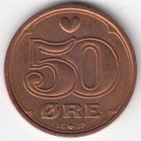 Дания 50 эре 2000 год