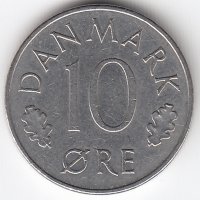 Дания 10 эре 1974 год