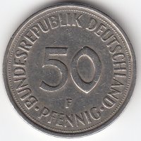 ФРГ 50 пфеннигов 1980 год (F)