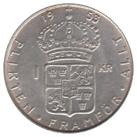 Швеция 1 крона 1953 год
