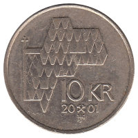 Норвегия 10 крон 2001 год