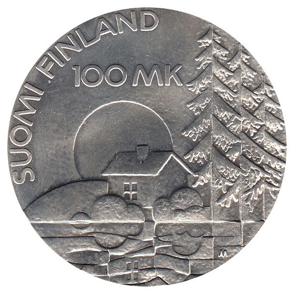 Финляндия 100 марок 1990 год (50 лет Ассоциации ветеранов - инвалидов войны)