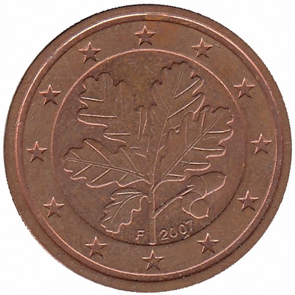 Германия 2 евроцента 2007 год (F)