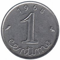Франция 1 сантим 1968 год