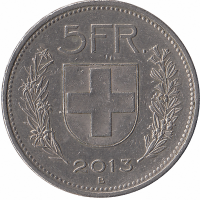 Швейцария 5 франков 2013 год