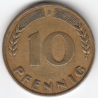 ФРГ 10 пфеннигов 1949 год (J)